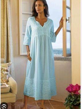 Soft Surroundings Lounge Maxi Dress Cottagecore PXL